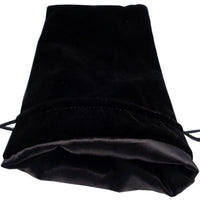 Dice Bag: Large Velvet Dice Bag: Black w / Black Satin (Special Order)