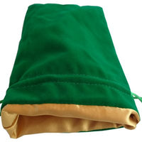 Dice Bag: Large Velvet Dice Bag: Green w / Gold Satin (Special Order)