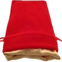Dice Bag: Small Velvet Dice Bag: Red w / Gold Satin (Special Order)