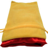 Dice Bag: Small Velvet Dice Bag: Gold w / Red Satin (Special Order)