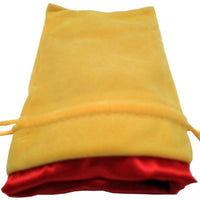 Dice Bag: Small Velvet Dice Bag: Gold w / Red Satin (Special Order)