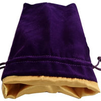 Dice Bag: Small Velvet Dice Bag: Purple w / Gold Satin (Special Order)