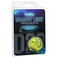 Dice: 1x D20: Liquid Core: Shadowlight Blacklight Reactive (EN) (Special Order)
