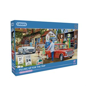 Puzzle - 636 pcs - Panoramic Collection: Fillling Up for the Trip (EN)