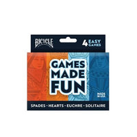 Bicycle Playing Cards - 4 Game Pack: Spades, Hearts, Euchre, Solitaire (EN) (Special Order)