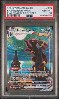 2021 POKEMON SWSH EVOLVING SKIES #215 UMBREON VMAX EVOLVING SKIES-SECRET PSA 10 #104428058
