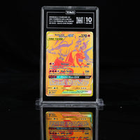 RESHIRAM & CHARIZARD GX #SM247 SUN & MOON TAG 10 GEM MINT #J5169368