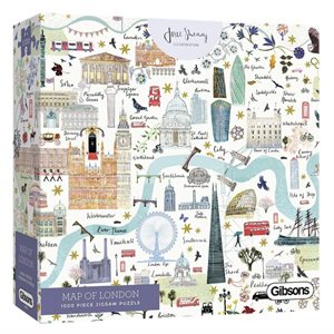 Puzzle - 1000 pcs - White Logo Collection: Map of London (EN)