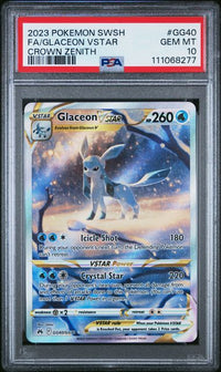 2023 POKEMON  CROWN ZENITH #GG40 GLACEON VSTAR PSA 10 #111068277