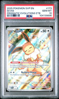 2025 POKEMON SVP EN-SV BLACK STAR PROMO #173 EEVEE PRISMATIC EVOLUTIONS ETB PSA 10 #104139896