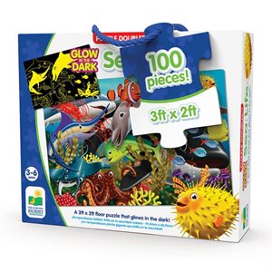 Puzzle - 100 pcs - Puzzle Doubles Glow in the Dark: Sea Life (EN)