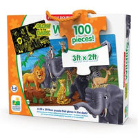 Puzzle - 100 pcs - Puzzle Doubles Glow in the Dark: Wildlife (EN)