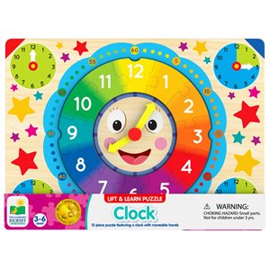 Puzzle - 12 pcs - Lift & Learn: Clock (EN)