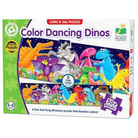 Puzzle - 51 pcs - Long & Tall Puzzle: Color Dancing Dinos (EN)