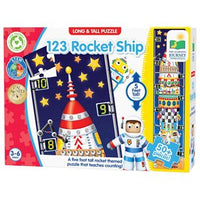Puzzle - 51 pcs - Long & Tall Puzzle: 123 Rocketship (EN)