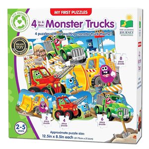 Puzzle - My First Puzzle Sets: 4-in-A-Box: Monster Trucks (EN)