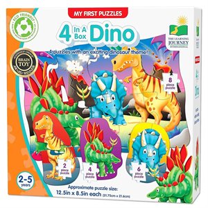 Puzzle - My First Puzzle Sets: 4-in-A-Box: Dino (EN)