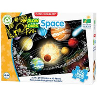 Puzzle - 100 pcs - Puzzle Doubles Glow in the Dark: Space (EN)