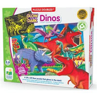 Puzzle - 100 pcs - Puzzle Doubles Glow in the Dark: Dinos (EN)