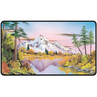 Playmat: Stitched (Black): Bob Ross Collection: Mighty Mountain Lake (EN) (Special Order)