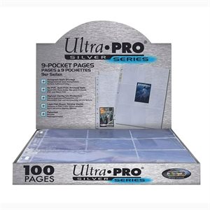 Pages: Toploading: 9-pkt: Silver Series: Standard Size Cards: Clear (100) (EN)