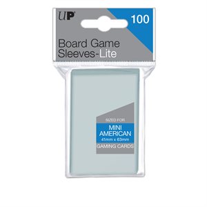 Sleeves: Mini American Lite Board Game: 41mm x 63mm Size: Clear (100) (EN)