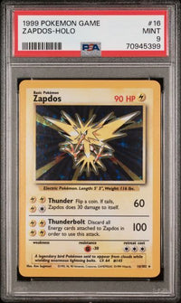 ZAPDOS-HOLO #16 PSA 9 Cert #70945399