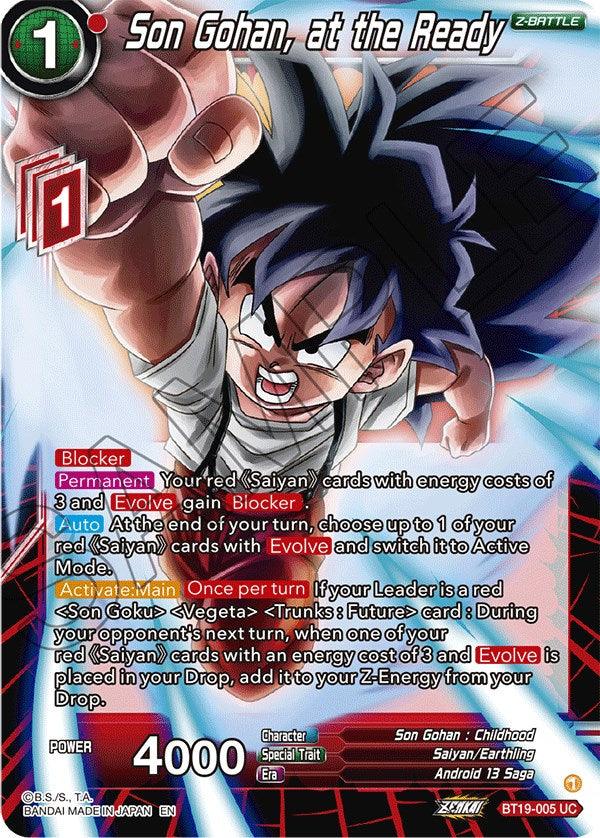 Son Gohan, at the Ready (BT19-005) [Fighter's Ambition] - POKÉ JEUX