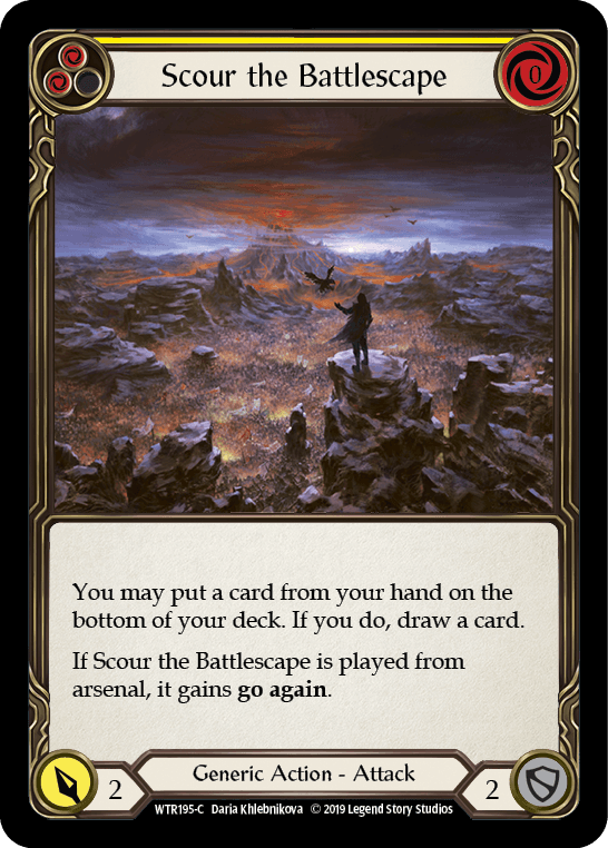 Scour the Battlescape (Yellow) [WTR195-C] (Welcome to Rathe) Alpha Print Rainbow Foil - POKÉ JEUX