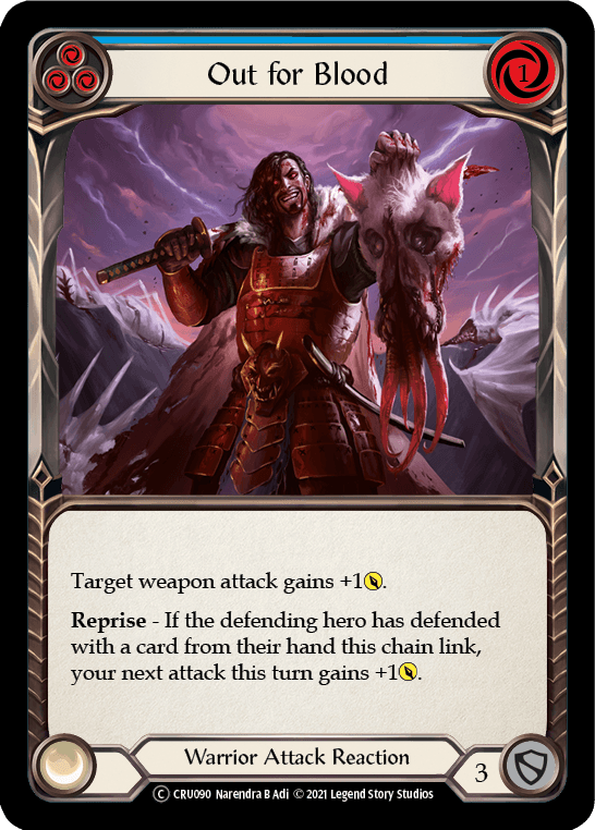 Out for Blood (Blue) [U-CRU090] (Crucible of War Unlimited) Unlimited Rainbow Foil - POKÉ JEUX
