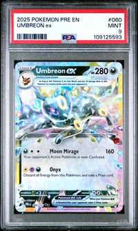 2025 POKEMON PRISMATIC EVOLUTIONS 60/131 UMBREON EX #109125593 PSA 9