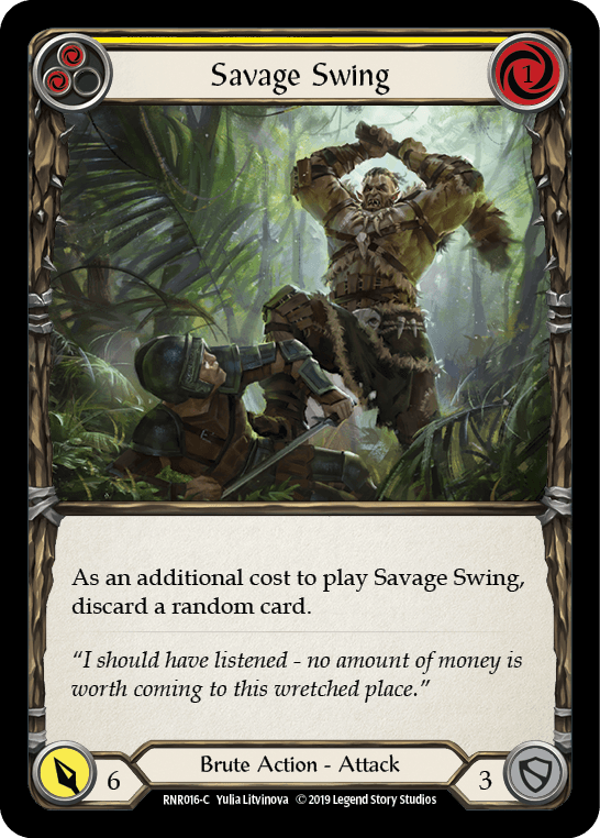 Savage Swing (Yellow) [RNR016-C] (Rhinar Hero Deck) 1st Edition Normal - POKÉ JEUX