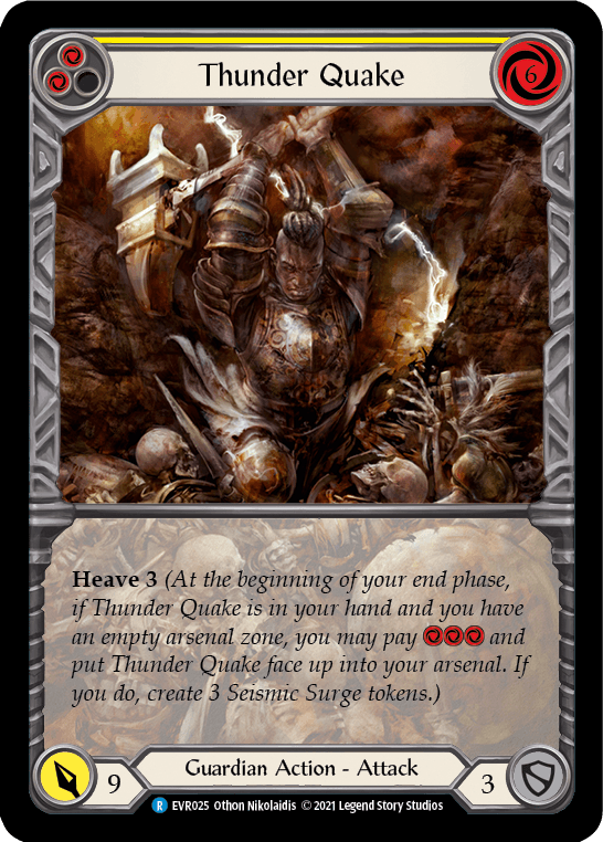 Thunder Quake (Yellow) [EVR025] (Everfest) 1st Edition Extended Art Rainbow Foil - POKÉ JEUX