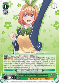 Quatrième des quintuplés, Yotsuba Nakano (5HY/W83-TE67S SR) [Les quintuplés quintessentiels] 