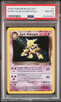 2000 POKEMON ROCKET 1/82 DARK ALAKAZAM-HOLO PSA 8 #75499554