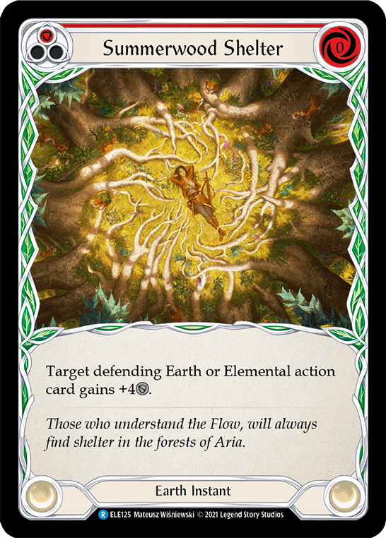 Summerwood Shelter (Red) [ELE125] (Tales of Aria) 1st Edition Rainbow Foil - POKÉ JEUX