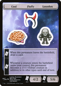 Cool Fluffy Loxodon (UNF-028) - Unfinity Sticker Sheets Foil
