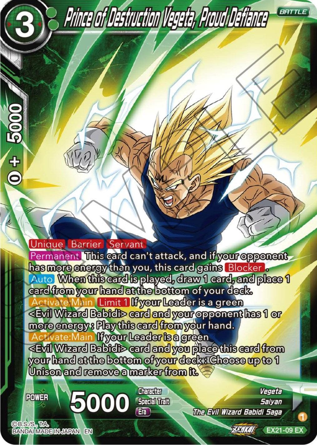 Prince of Destruction Vegeta, Proud Defiance (EX21-09) [5th Anniversary Set] - POKÉ JEUX