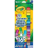 CRAYOLA - 16 PIP-SQUEAKS BROAD LINE WASH. MARKERS (Special Order)