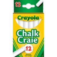 CRAYOLA - 12 WHITE DUSTLESS CHALK — LOT × 10 (Special Order)