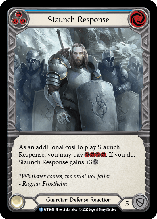Staunch Response (Blue) [U-WTR053] (Welcome to Rathe Unlimited) Unlimited Normal - POKÉ JEUX