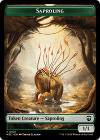 Saproling (Ripple Foil) // Emblem - Garruk, Apex Predator Double-Sided Token [Modern Horizons 3 Commander Tokens] - POKÉ JEUX
