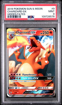 2019 POKEMON SUN & MOON HIDDEN FATES 9/68 CHARIZARD GX HIDDEN FATES PSA 9 #109726576