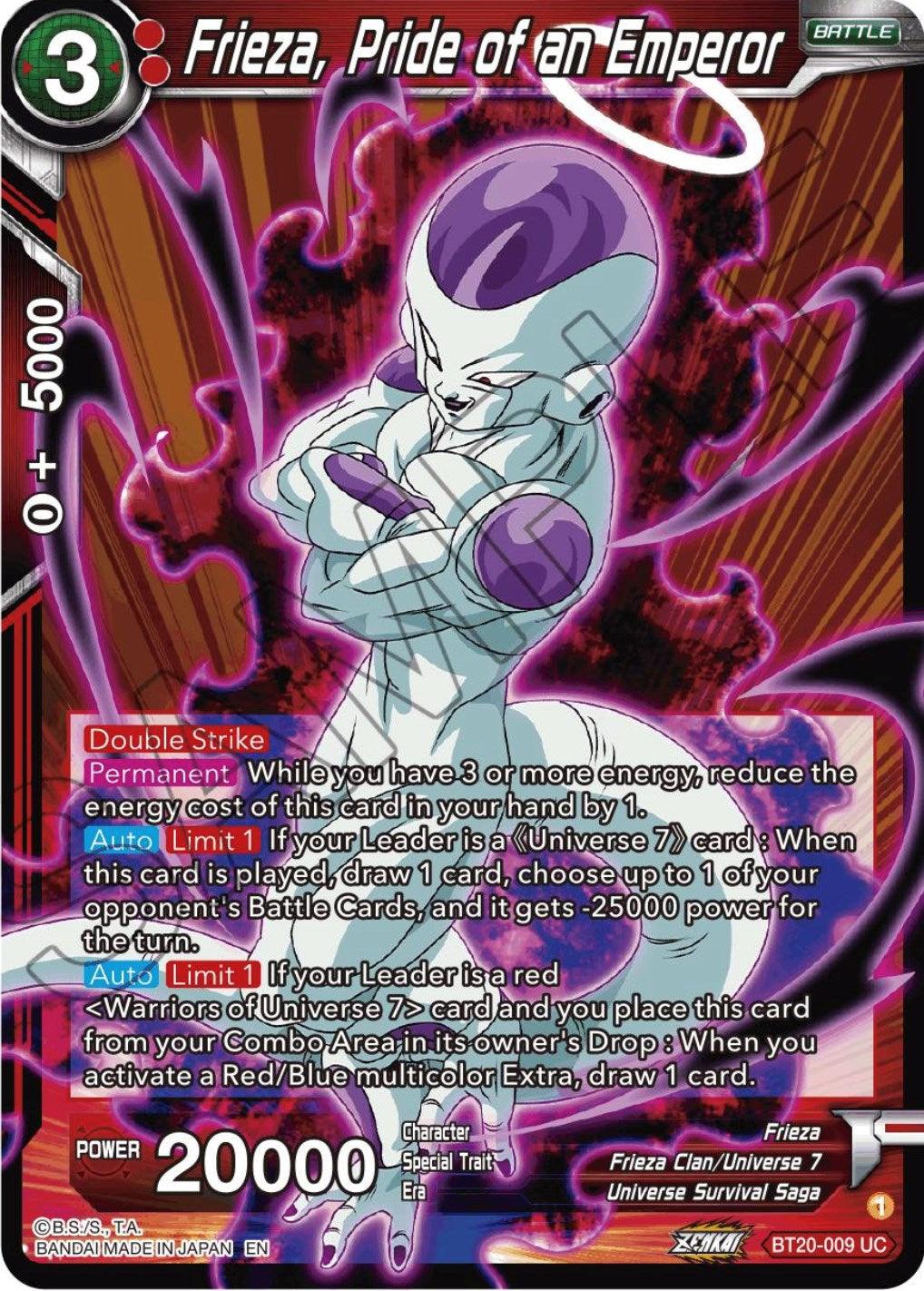 Frieza, Pride of an Emperor (BT20-009) [Power Absorbed] - POKÉ JEUX