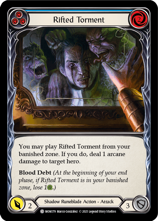 Rifted Torment (Blue) [MON179-RF] (Monarch) 1st Edition Rainbow Foil - POKÉ JEUX