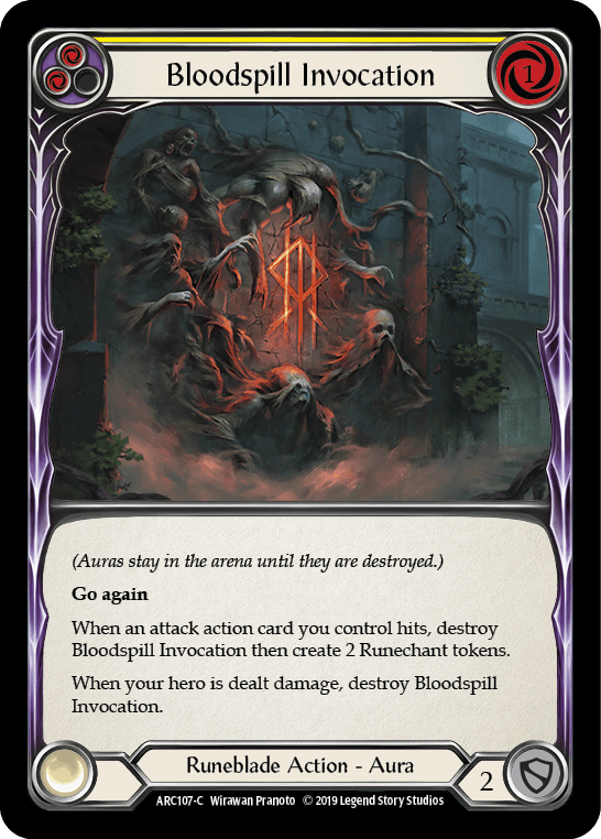 Bloodspill Invocation (Yellow) [ARC107-C] (Arcane Rising) 1st Edition Rainbow Foil - POKÉ JEUX