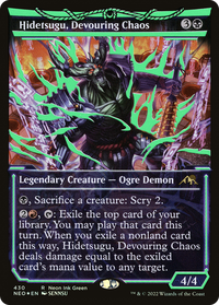 Hidetsugu, Devouring Chaos (Neon Ink Green) [Kamigawa: Neon Dynasty]