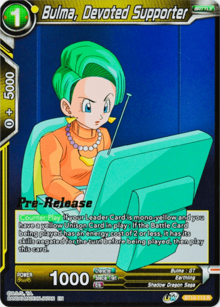 Bulma, Devoted Supporter (BT10-113) [Rise of the Unison Warrior Prerelease Promos] - POKÉ JEUX