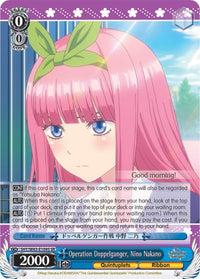 Opération Doppelganger, Nino Nakano (5HY/W83-E109S SR) [Les quintuplés quintessentiels] 