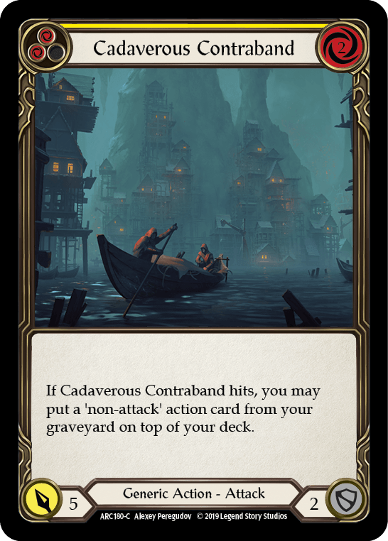 Cadaverous Contraband (Yellow) [ARC180-C] (Arcane Rising) 1st Edition Rainbow Foil - POKÉ JEUX